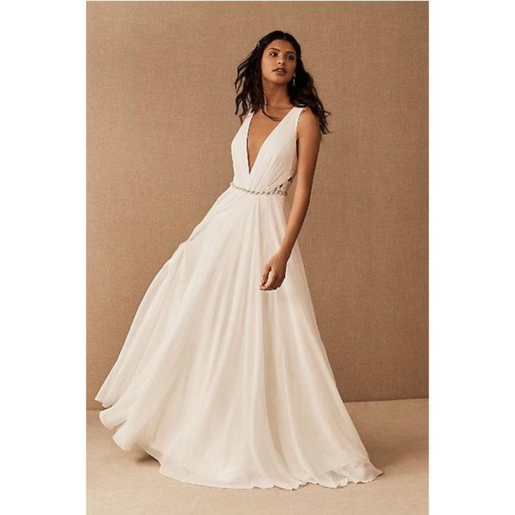 BHLDN Jenny Yoo Elinor Wedding Gown Size 6 NEW - Picture 10 of 16
